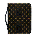Black And Gold Orthodox Pattern Print Leather Bible Cover
