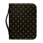 Black And Gold Orthodox Pattern Print Leather Bible Cover