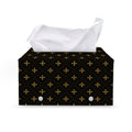 Black And Gold Orthodox Pattern Print Leather Tissue Box Cover