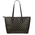 Black And Gold Orthodox Pattern Print Leather Tote Bag With Zipper