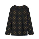 Black And Gold Orthodox Pattern Print Long Sleeve Short Coat