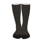 Black And Gold Orthodox Pattern Print Long Socks