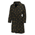 Black And Gold Orthodox Pattern Print Men's Bathrobe