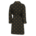 Black And Gold Orthodox Pattern Print Men's Bathrobe