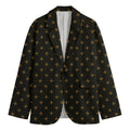 Black And Gold Orthodox Pattern Print Men's Blazer