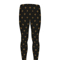 Black And Gold Orthodox Pattern Print Men's Leggings