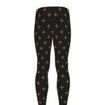 Black And Gold Orthodox Pattern Print Men's leggings