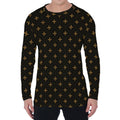 Black And Gold Orthodox Pattern Print Men's Long Sleeve T-Shirt