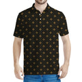 Black And Gold Orthodox Pattern Print Men's Polo Shirt