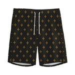 Black And Gold Orthodox Pattern Print Men's Sports Shorts