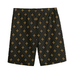 Black And Gold Orthodox Pattern Print Men's Sports Shorts