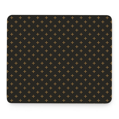 Black And Gold Orthodox Pattern Print Mouse Pad