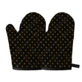 Black And Gold Orthodox Pattern Print Oven Mitts
