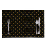 Black And Gold Orthodox Pattern Print Placemat