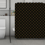 Black And Gold Orthodox Pattern Print Polyester Shower Curtain