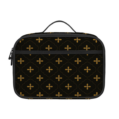 Black And Gold Orthodox Pattern Print Portable Lunch Bag