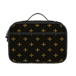 Black And Gold Orthodox Pattern Print Portable Lunch Bag