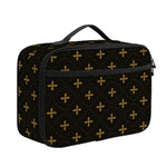 Black And Gold Orthodox Pattern Print Portable Lunch Bag