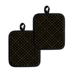 Black And Gold Orthodox Pattern Print Pot Holders