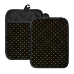 Black And Gold Orthodox Pattern Print Pot Holders With Pocket