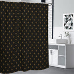 Black And Gold Orthodox Pattern Print Premium Shower Curtain