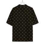 Black And Gold Orthodox Pattern Print Rayon Hawaiian Shirt