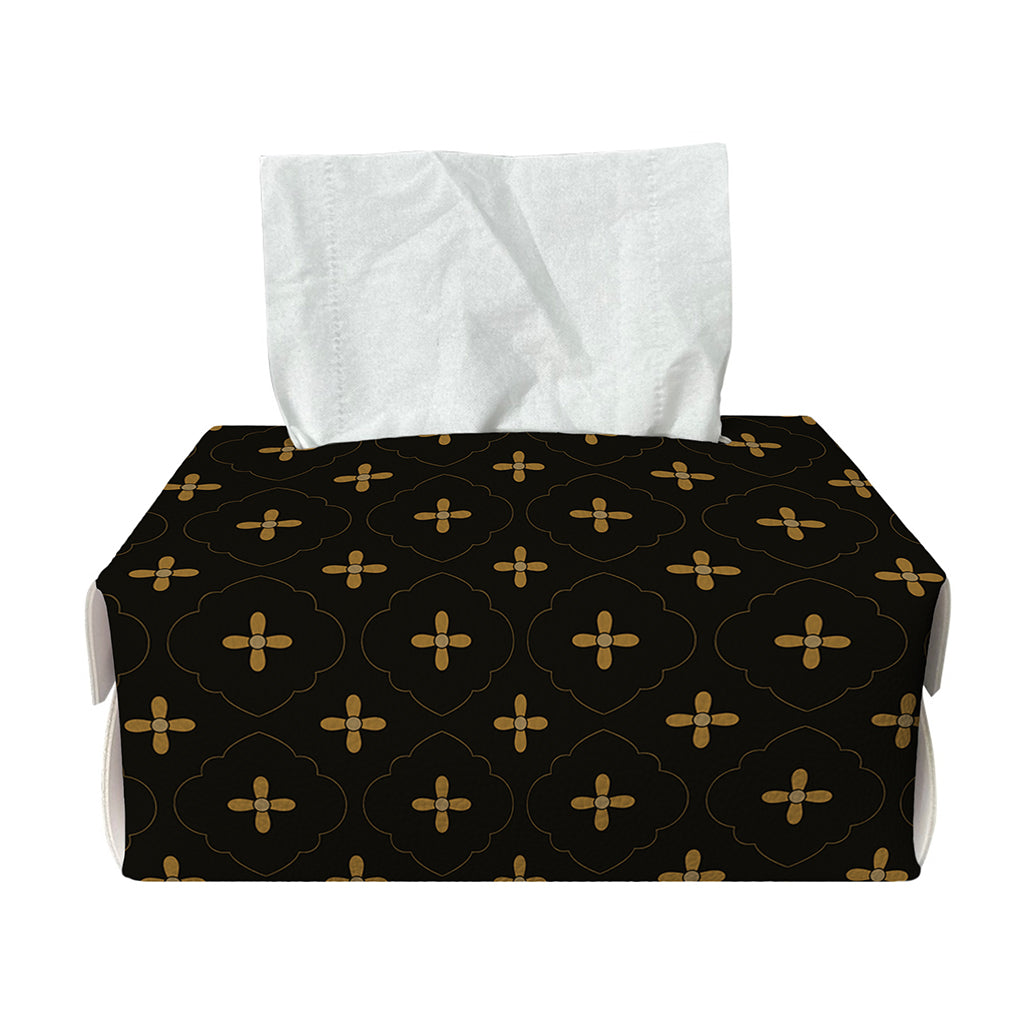 Black And Gold Orthodox Pattern Print Rectangle Tissue Box Cover