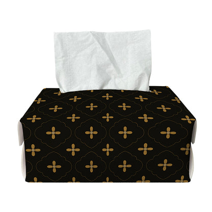 Black And Gold Orthodox Pattern Print Rectangle Tissue Box Cover