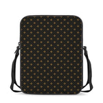 Black And Gold Orthodox Pattern Print Rectangular Crossbody Bag