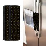 Black And Gold Orthodox Pattern Print Refrigerator Handle Covers