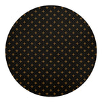 Black And Gold Orthodox Pattern Print Round Blanket