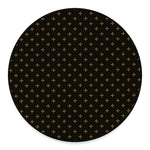 Black And Gold Orthodox Pattern Print Round Floor Mat