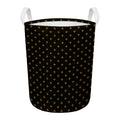 Black And Gold Orthodox Pattern Print Round Laundry Basket