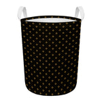 Black And Gold Orthodox Pattern Print Round Laundry Basket