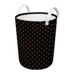 Black And Gold Orthodox Pattern Print Round Laundry Basket