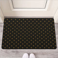 Black And Gold Orthodox Pattern Print Rubber Doormat
