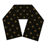 Black And Gold Orthodox Pattern Print Scarf