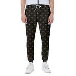 Black And Gold Orthodox Pattern Print Scuba Joggers