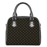 Black And Gold Orthodox Pattern Print Shoulder Handbag