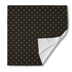 Black And Gold Orthodox Pattern Print Silk Bandana