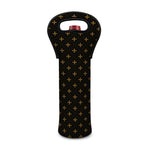 Black And Gold Orthodox Pattern Print Single Neoprene Wine Tote