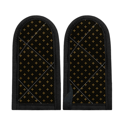 Black And Gold Orthodox Pattern Print Skillet Handle Cover