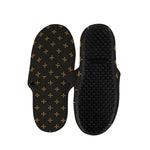 Black And Gold Orthodox Pattern Print Slippers