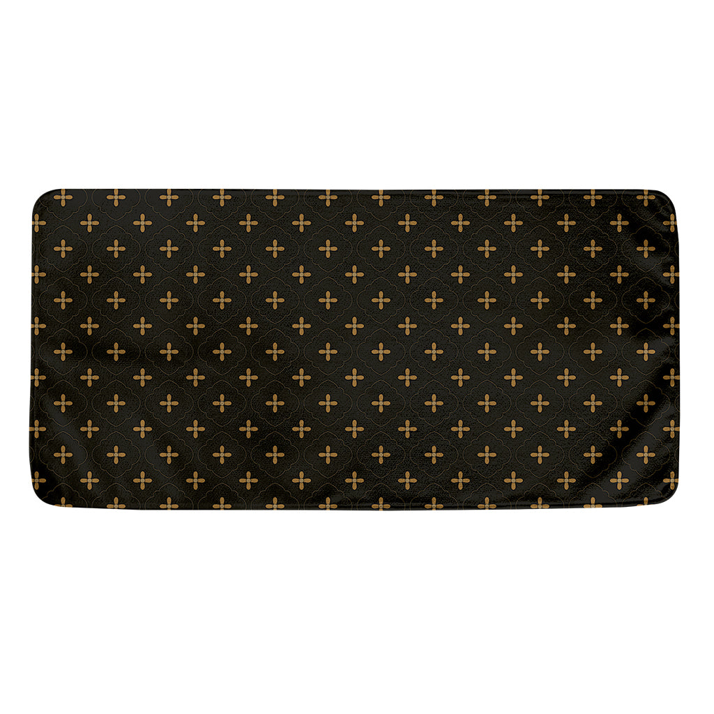 Black And Gold Orthodox Pattern Print Towel
