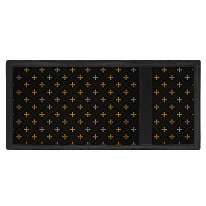 Black And Gold Orthodox Pattern Print Trifold Wallet