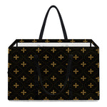 Black And Gold Orthodox Pattern Print Utility Tote Bag