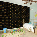 Black And Gold Orthodox Pattern Print Wall Sticker