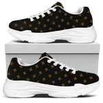 Black And Gold Orthodox Pattern Print White Chunky Shoes