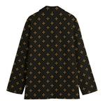 Black And Gold Orthodox Pattern Print Women's Blazer
