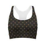 Black And Gold Orthodox Pattern Print Women's Sports Bra